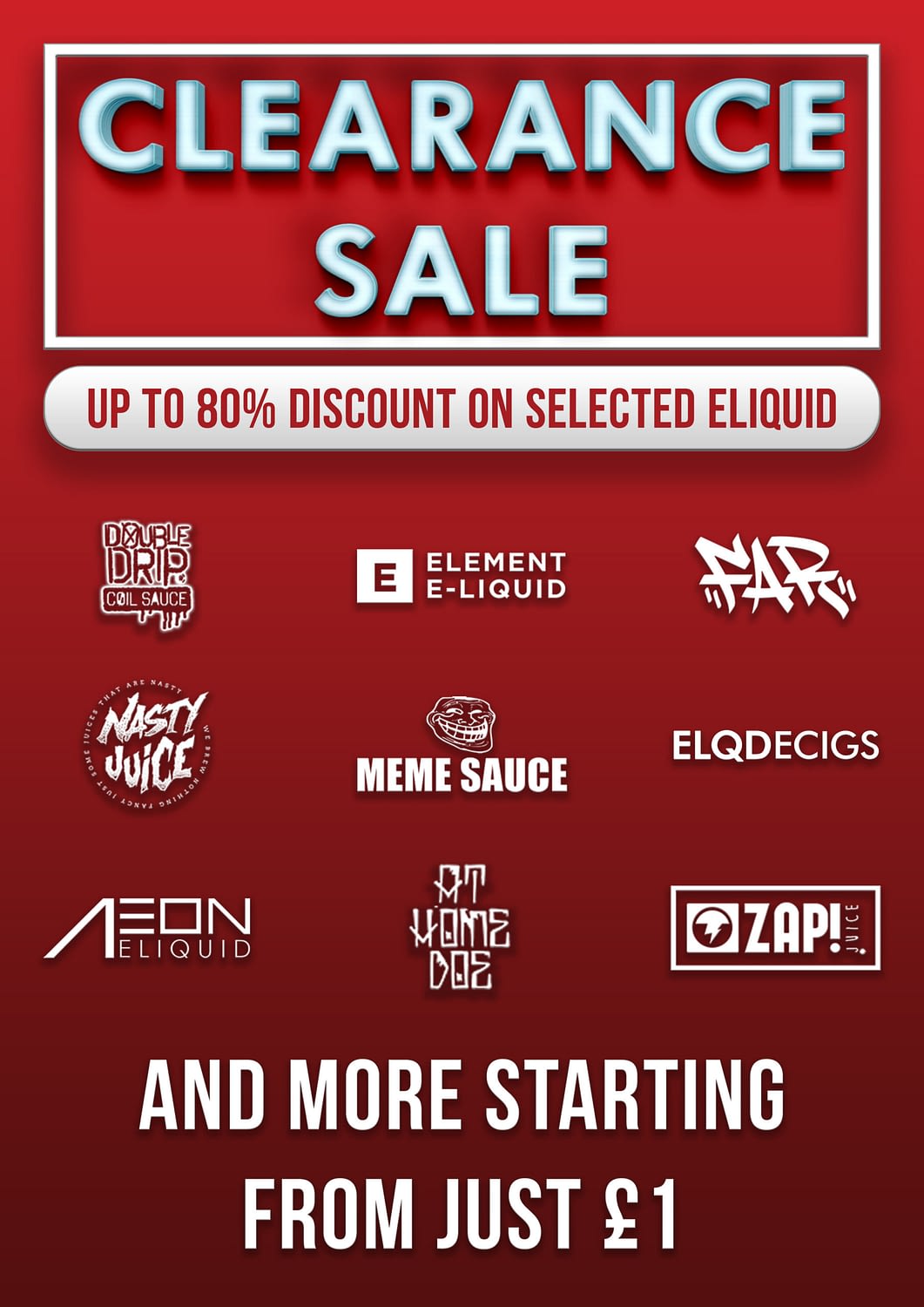 Read more about the article Eliquid Clearance Sale! Bottles from £1